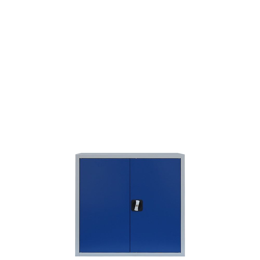 Aktenschrank, Büroschrank, abschließbar, Flügeltüren, 1 Fachboden, 750 x 800 x 383 mm (HxBxT), Stahl, Korpus und Türen in lichtgrau