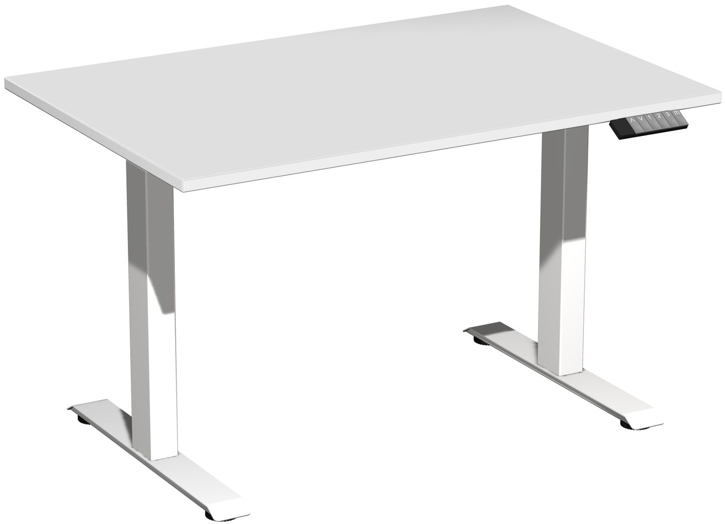 Schreibtisch, Elevate Basic, elektronisch höhenverstellbar, 730 - 1.230 x 1.200 x 800 mm (HxBxT), Gestell anthrazit, Dekor Ahorn