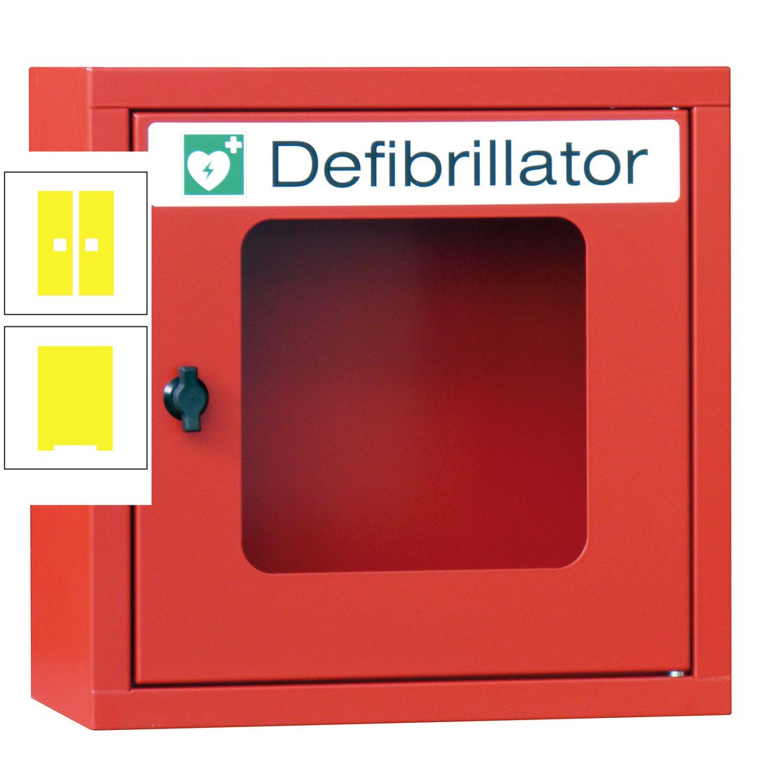Defibrillatorenschrank - 400 x 400 x 200 mm (HxBxT) - Sichtfenster - anthrazitgrau
