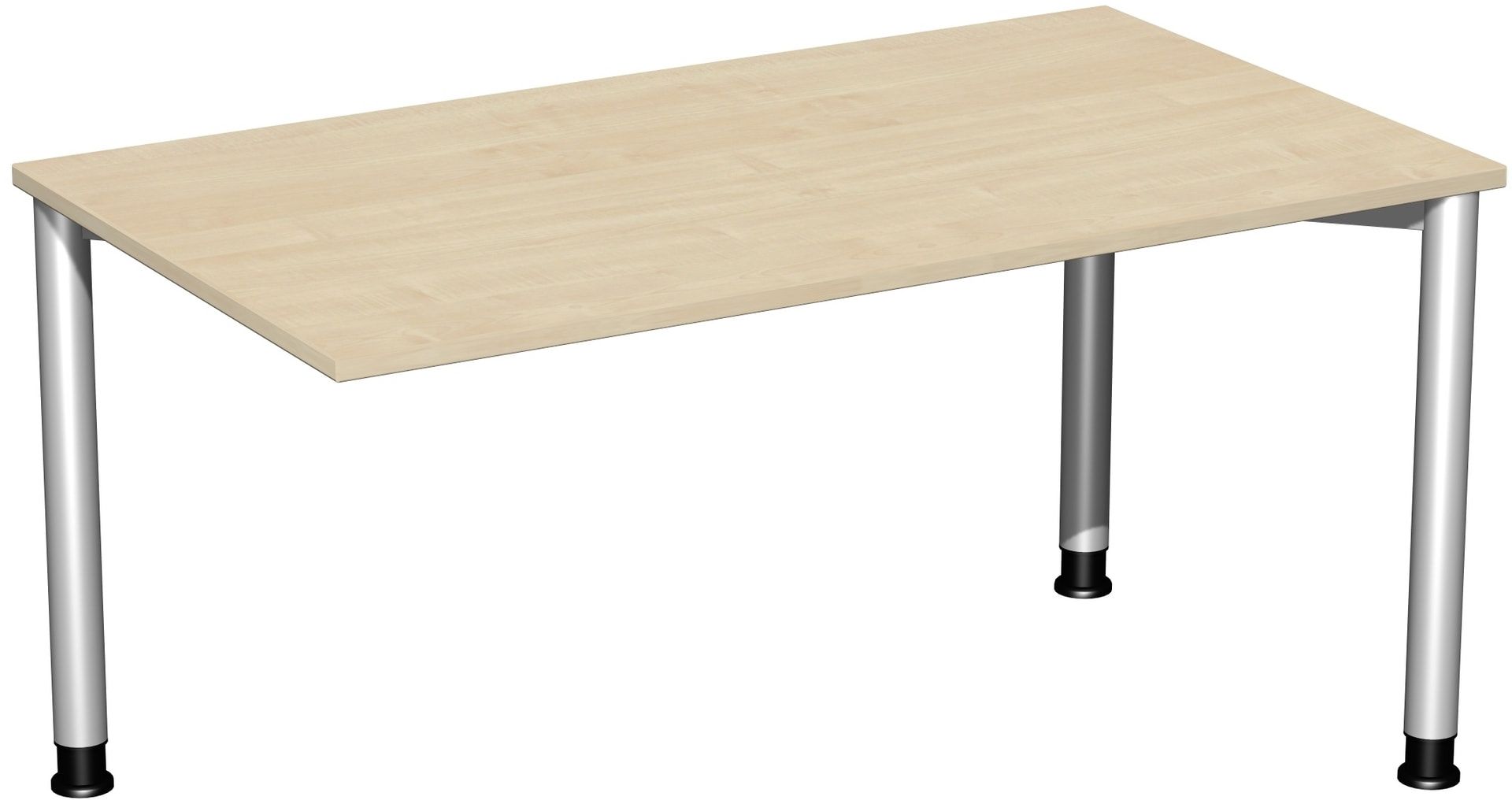 Schreibtisch - 4-Fuß Flex - Bürotisch - Höhe 680-800 mm - 1.000 x 800 mm (BxT) - Gestell anthrazit - Ahorn