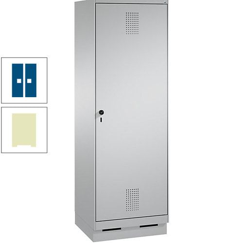 Doppel-Spind, Garderobenschrank, 1 Tür für 2 Abteile a 300 mm, Korpus anthrazitgrau, Türen anthrazitgrau, 1.800 x 600 x 500 mm (HxBxT)