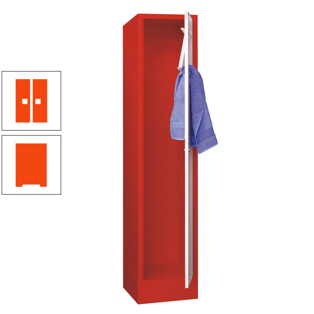 Wäschesammelschrank - 1.850 x 400 x 500 mm (HxBxT) - Sockel - Drehriegel - anthrazitgrau