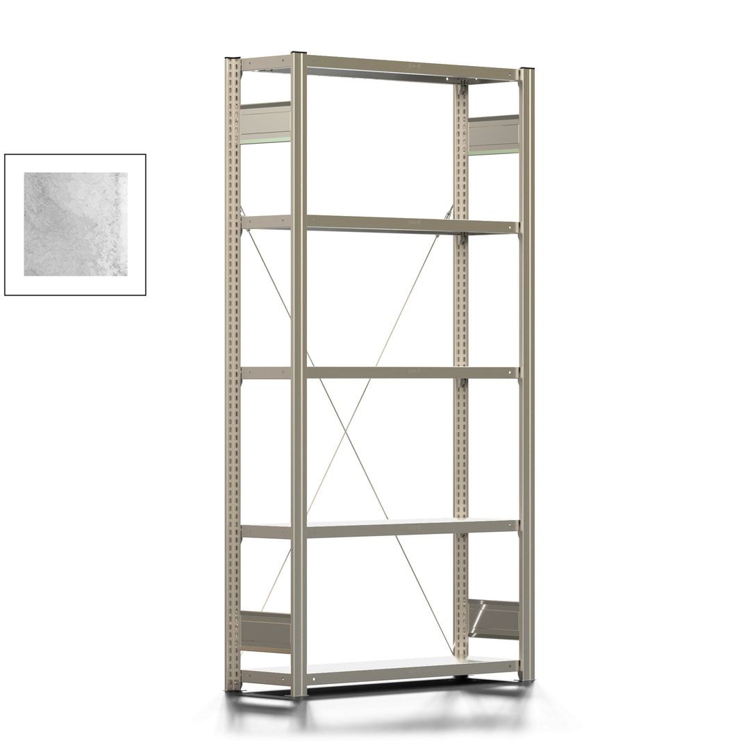 Fachbodenregal mit Tiefenriegel - 150 kg - 2.000 x 1.005 x 300 mm (HxBxT) - Anbauregal - Rahmen enzianblau - Böden verzinkt - BERT