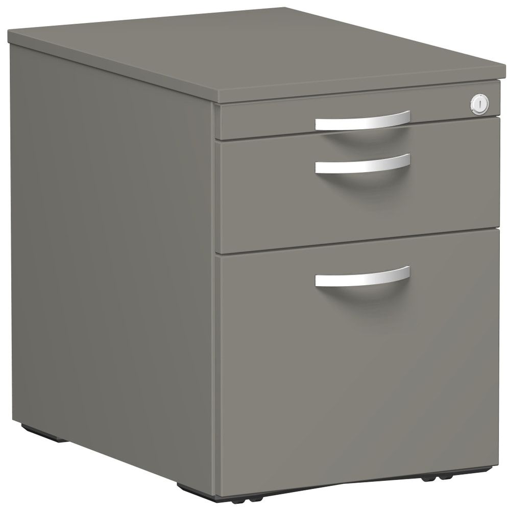 Rollcontainer, 1 Schublade, Hängeregistratur, Utensilienfach, Zentralverschluss, 565 x 438 x 600 mm (HxBxT), Frontfarbe Ahorn, Korpusfarbe Buche