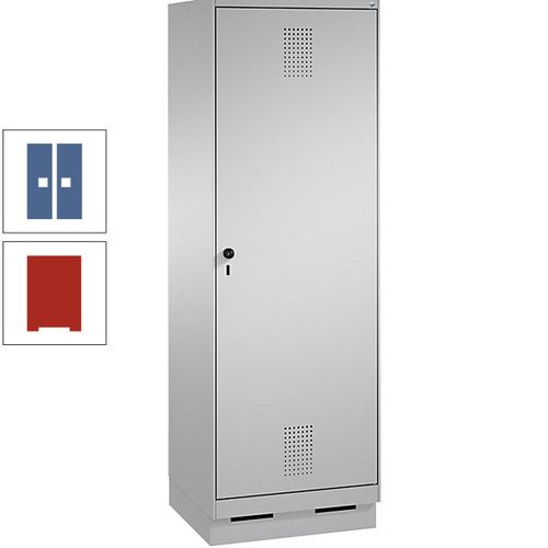 Doppel-Spind, Garderobenschrank, 1 Tür für 2 Abteile a 300 mm, Korpus anthrazitgrau, Türen anthrazitgrau, 1.800 x 600 x 500 mm (HxBxT)