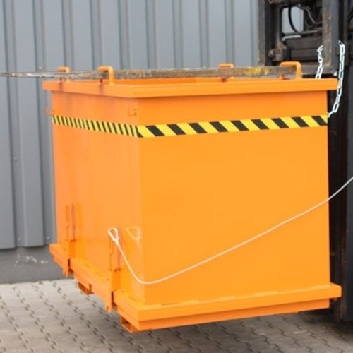 Eichinger Klappbodenbehälter, Behälter 2x900 Liter, Traglast 1.500 kg, für Stapler und Kran, Seilzug, Kettensicherung, Farbe: anthrazitgrau (RAL 7016)