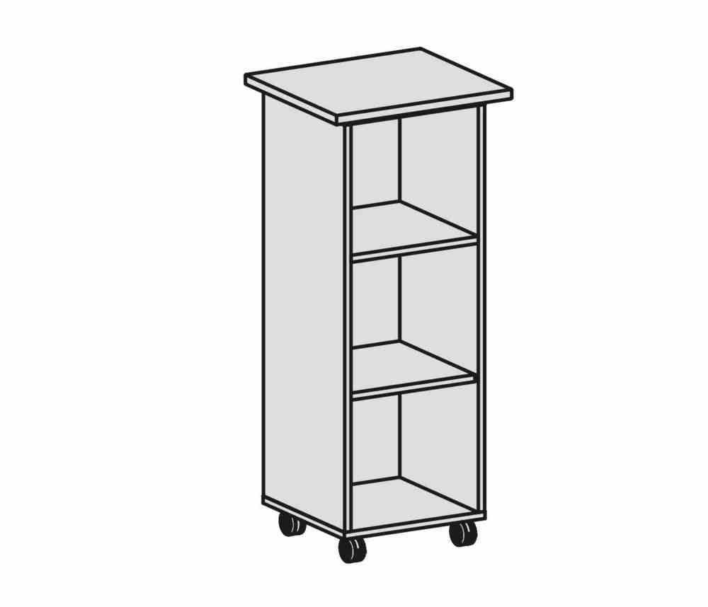 Caddy, mobiles Rednerpult, Stehpult, 3 Fächer, 2 Fachböden, 4 Rollen, 2 davon feststellbar, 1.170 x 500 x 450 mm (HxBxT), Farbe Nussbaum