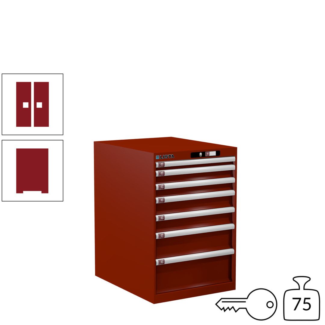 Lista Schubladenschrank - 14.404.010 - 850x564x725 mm (HxBxT) - 7 Schubladen - 75 kg - Key Lock - lichtblau (RAL 5012)