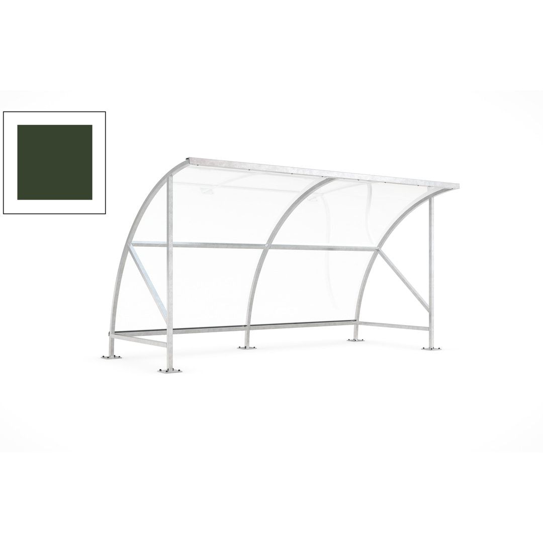 Fahrradunterstand - Fahrradgarage mit Bogendach - Stahl und Kunststoff - 2.290 x 4.130 x 2.100 mm (HxBxT) - Farbe Achatgrau