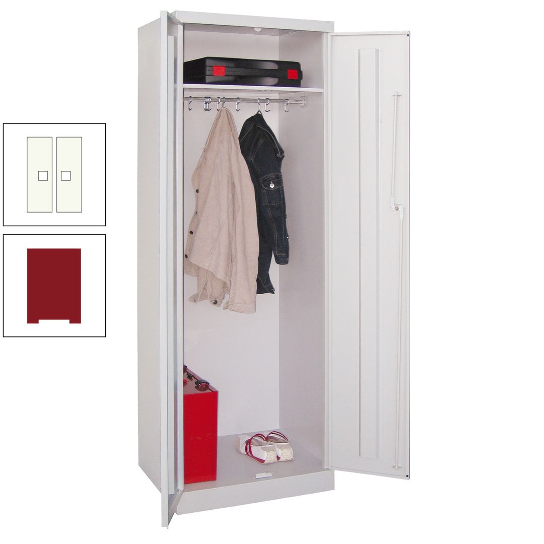 Garderobenschrank - 1 Fachboden - Kleiderstange - 1.800x600x500 mm (HxBxT) - Zylinderschloss - anthrazitgrau