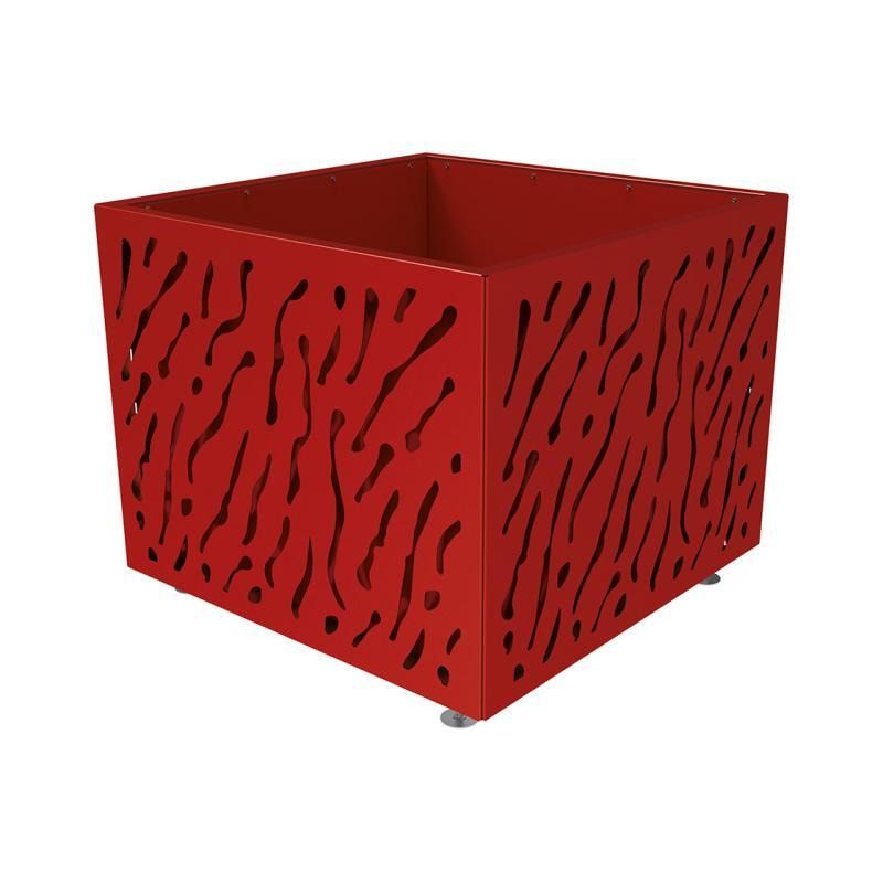 Pflanzbehälter, Stahl, vormontiert, zweifarbig, verstellbare Füße, Innen feuerverzinkt, Verladungsgriffe, 960 x 1.145 x 1.145 mm (HxBxT), enzianblau