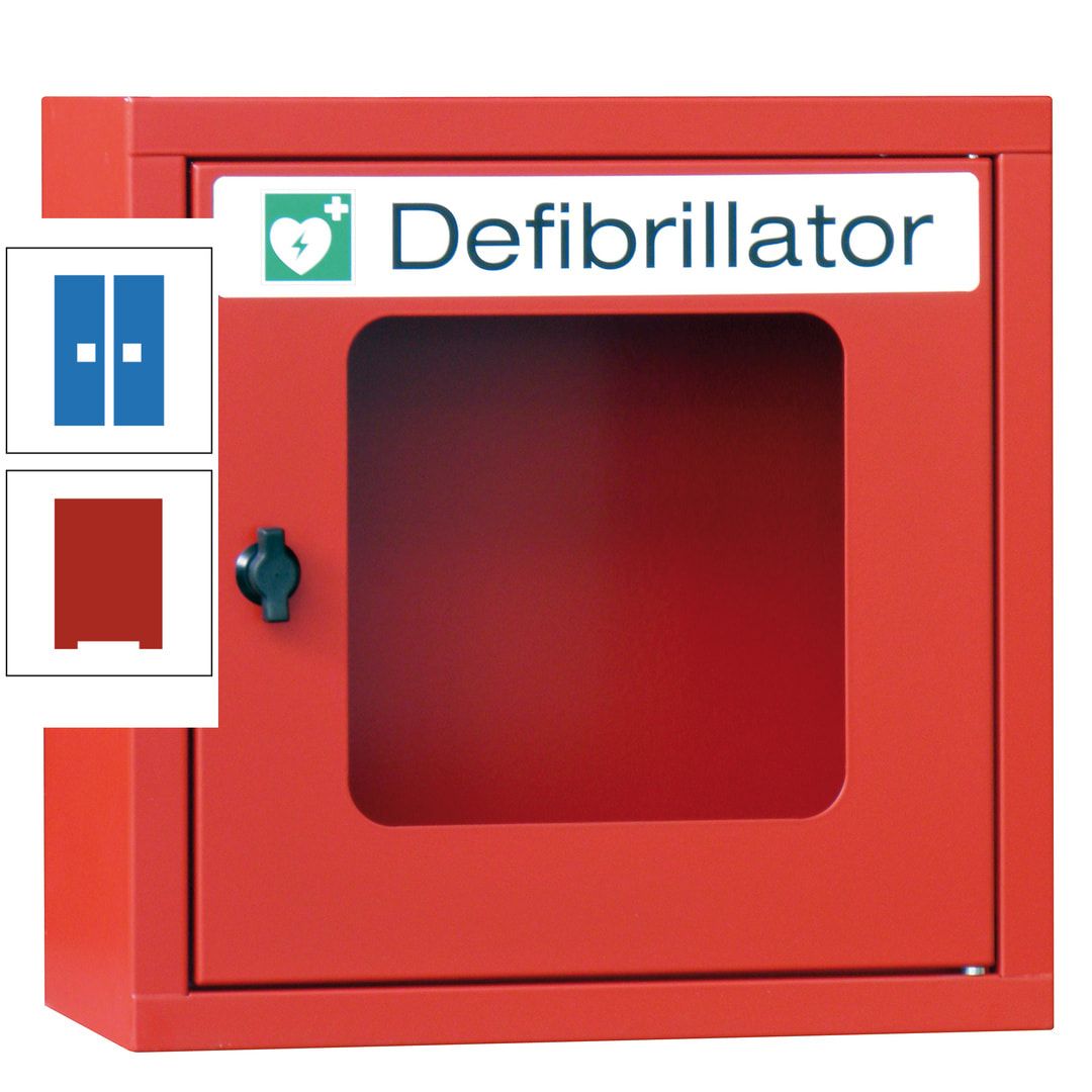 Defibrillatorenschrank - 400 x 400 x 200 mm (HxBxT) - Sichtfenster - anthrazitgrau