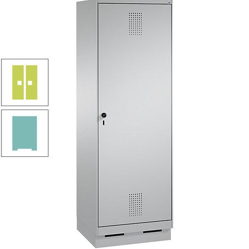 Doppel-Spind, Garderobenschrank, 1 Tür für 2 Abteile a 300 mm, Korpus anthrazitgrau, Türen anthrazitgrau, 1.800 x 600 x 500 mm (HxBxT)