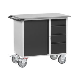 Fetra - Werkstattwagen - 400 kg - 915 x 590 x 1.080 mm (HxBxT) - 1 Schrank - 4 Schubladen