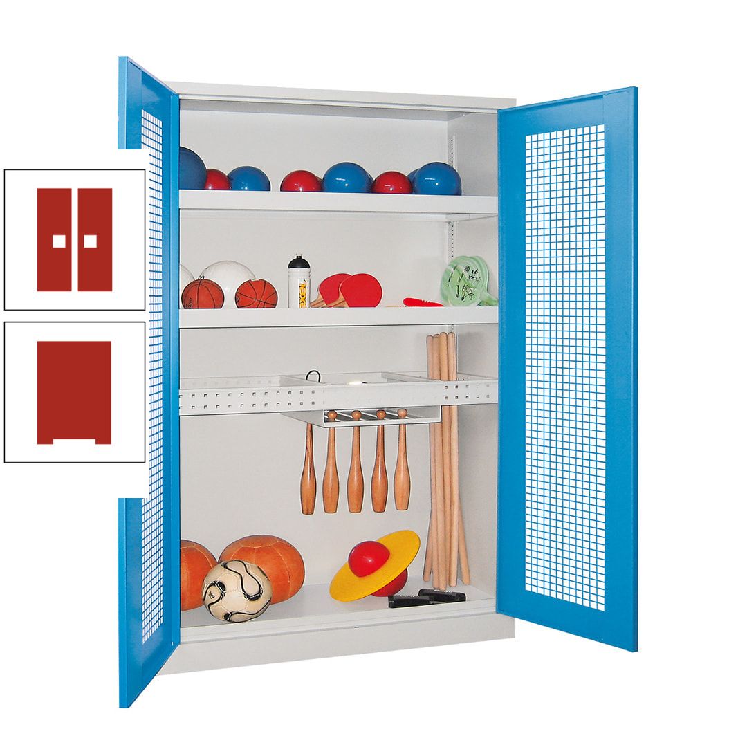 Sportschrank - Vollblechtüren - Variante 2 - 1.950x1.200x500 mm (HxBxT) - anthrazitgrau
