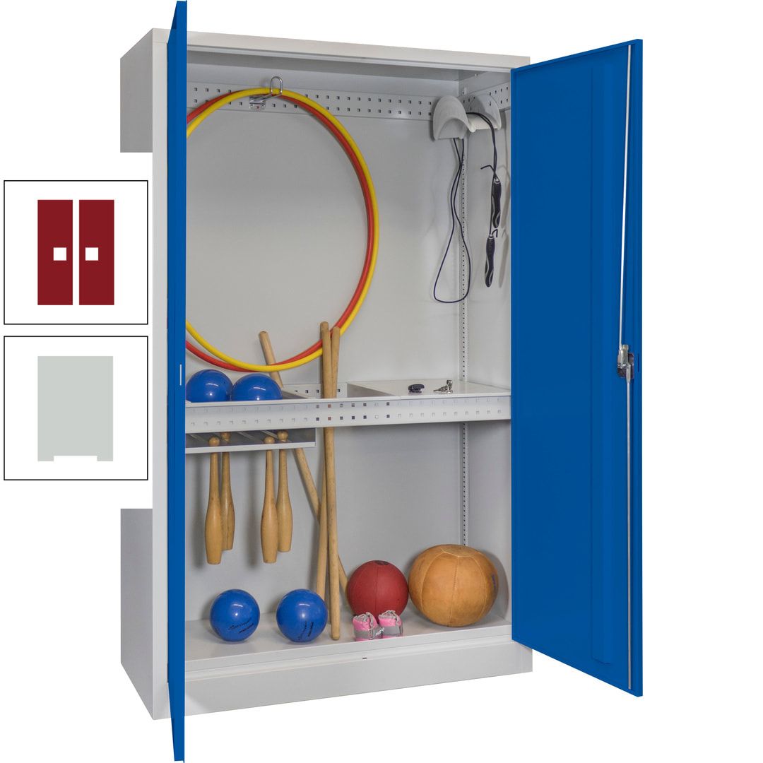Sportschrank - Vollblechtüren - Variante 3 - 1.950x1.200x500 mm (HxBxT) - anthrazitgrau
