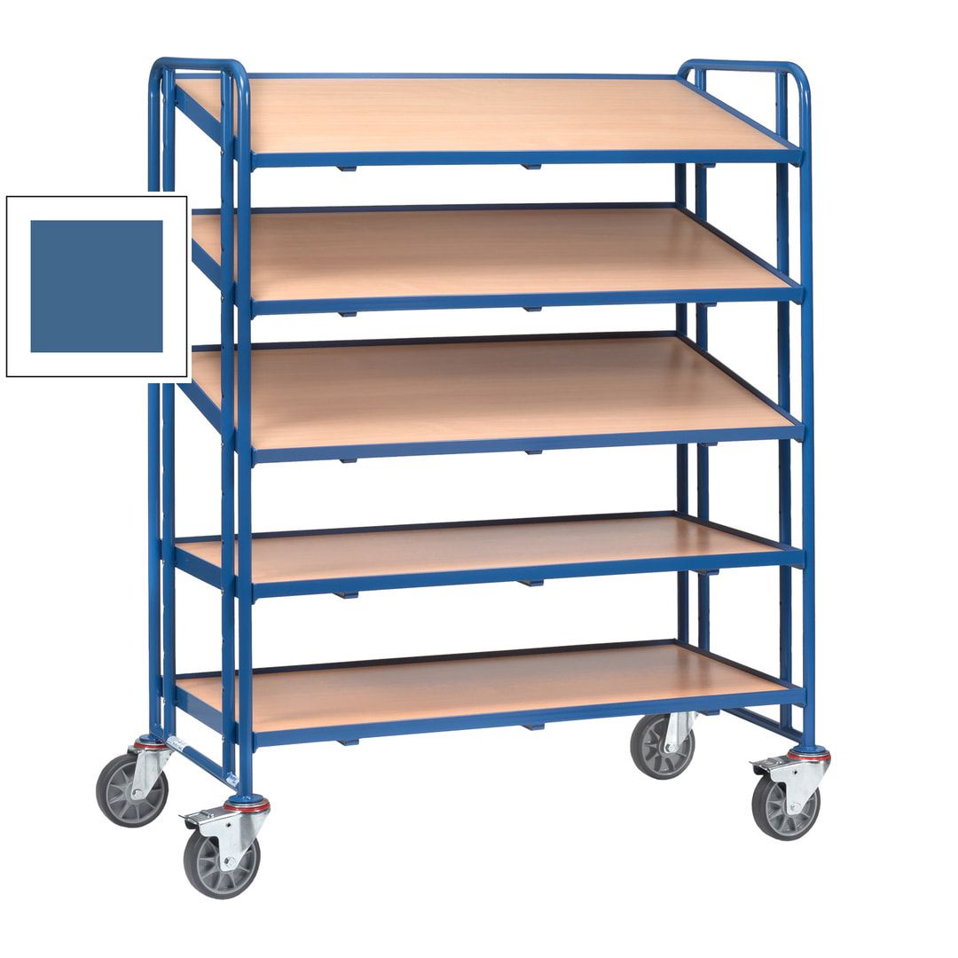 Fetra - Etagenwagen für Eurokästen - 400 kg - 1.686 x 685 x 1.372 mm (HxBxT) - 5 Böden - anthrazitgrau
