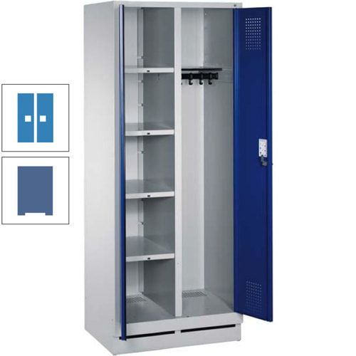 Mehrzweckschrank, Doppeltüren, Füße, 2 Abteile a 300 mm, Korpus anthrazitgrau, Tür anthrazitgrau, 1.800 x 600 x 500 mm (HxBxT)