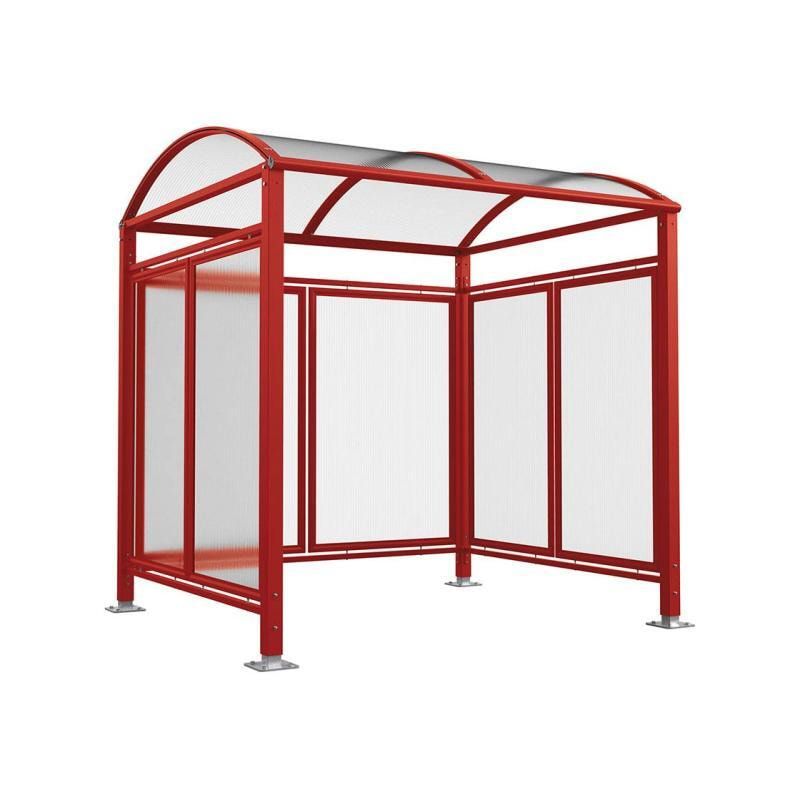 Fahrradunterstand, Fahrradüberdachung, All-in-One+Zusatz, 2.635 x 5.000 x 2.090 mm (HxBxT), auf Bodenplatten, mit Regenrinne, Farbe enzianblau