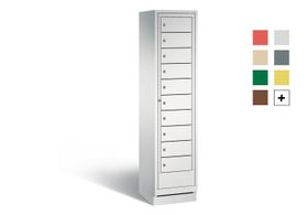 Wäscheschrank, Ausgabeschrank, Fächerschrank, Zentraltür, Sockel, 10 Fächer, Korpus Vulkangrau, Tür wählbar, 1.800 x 420 x 500 mm (HxBxT)