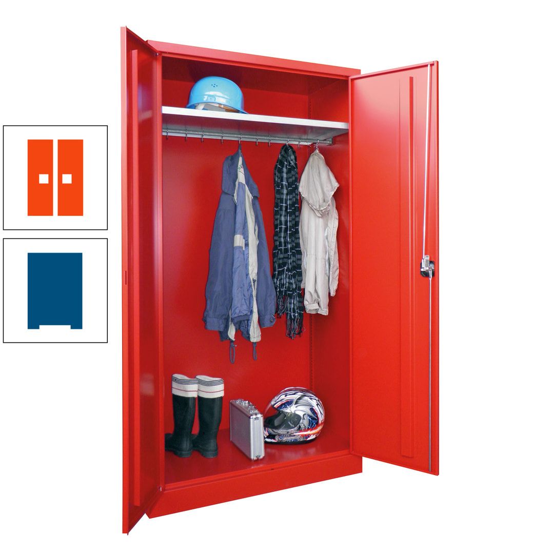 Garderobenschrank - 1.950x1.000x500 mm (HxBxT) - Hutboden, pulverbeschichtet - anthrazitgrau