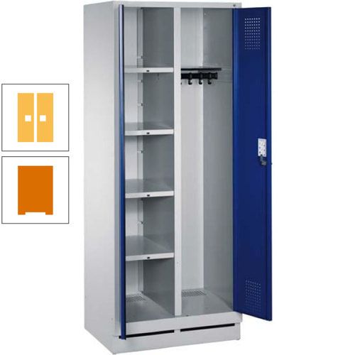 Mehrzweckschrank, Doppeltüren, Füße, 2 Abteile a 300 mm, Korpus anthrazitgrau, Tür anthrazitgrau, 1.800 x 600 x 500 mm (HxBxT)
