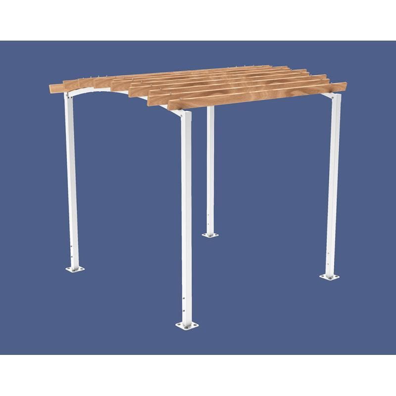 Pergola Grundmodell, Kiefer druckimprägniert Klasse 4, Stahlrohr 80x80 mm, 2.910 x 2.520 x 3.020 mm (HxBxT) fvz, beschichtet, Farbe Enzianblau