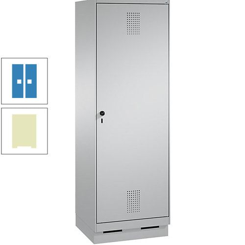 Doppel-Spind, Garderobenschrank, 1 Tür für 2 Abteile a 300 mm, Korpus anthrazitgrau, Türen anthrazitgrau, 1.800 x 600 x 500 mm (HxBxT)