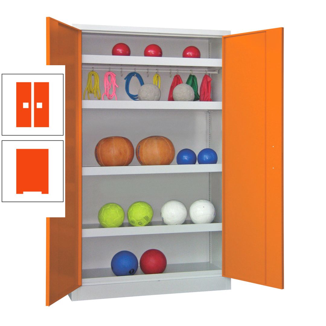 Ballschrank - Vollblechtüren - 4 Böden - 1 Hakenleiste - 1.950x1.200x500 mm (HxBxT) - anthrazitgrau