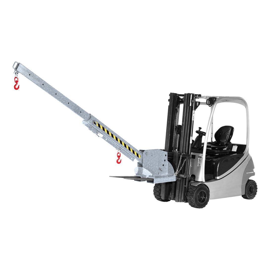 Kranarm für Gabelstapler - Traglast 1.000 - 5.000 kg - Länge 2.260 - 3.760 mm - höhenverstellbar - anthrazitgrau