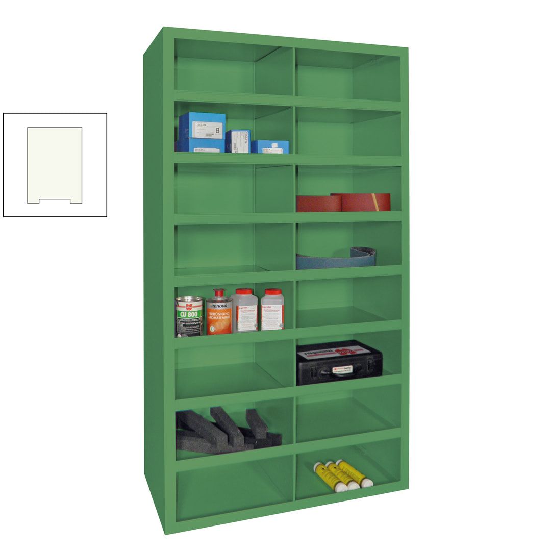 Fächerregal - Sortierstation - Ordnungsregal - 16 Fächer - Materialschrank - 1.800 x 1.000 x 500 mm (HxBxT) - Farbe anthrazitgrau