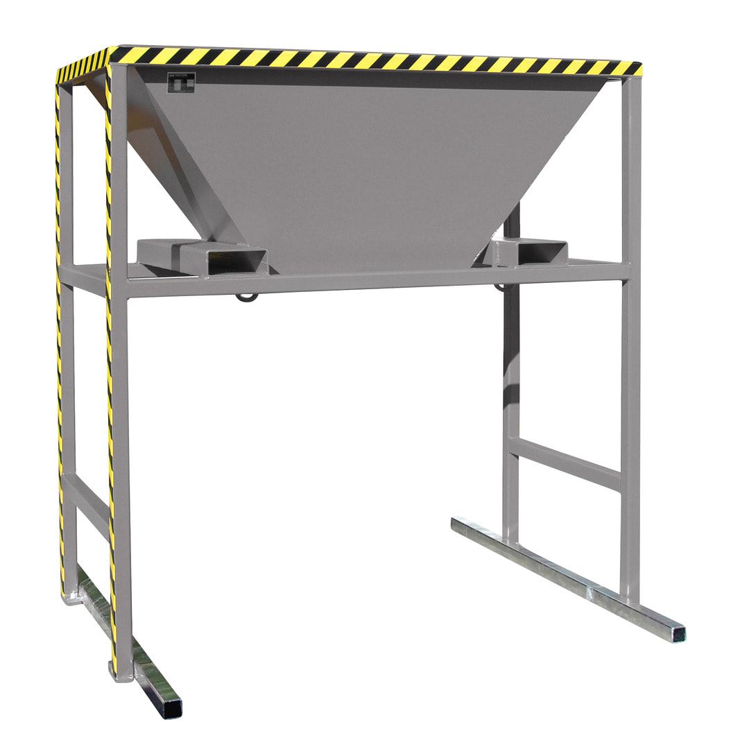 Befülltrichter für Big-Bags und Container - mit Ständer - für lose Untergründe - 2.050 x 1.980 x 1.700 mm (HxBxT) - feuerrot (RAL 3000)