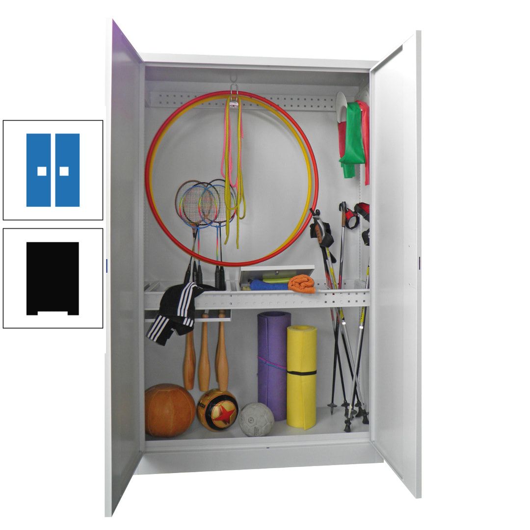 Sportschrank - Vollblechtüren - Variante 1 - 1.950x1.200x500 mm (HxBxT) - anthrazitgrau