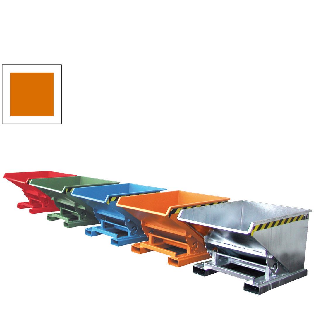 BAUER Kippbehälter - Abrollsystem - Volumen 2.100 l - Traglast 1.500 kg - 1.095 x 1.870 x 1.720 mm (HxBxT) - feuerrot (RAL 3000)