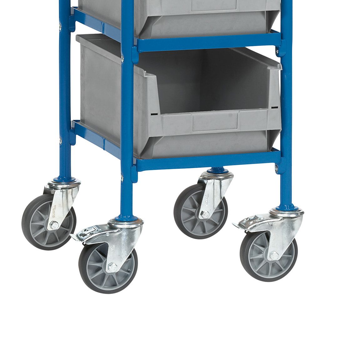 Fetra - Etagenwagen für 4 Sichtlagerkästen - 1.130 x 513 x 430 mm (HxBxT)