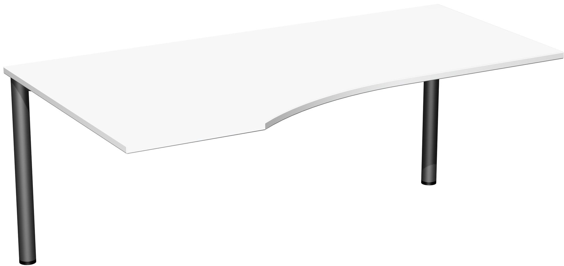 Eckschreibtisch - Ecke links - 4-Fuß Flex - 720 x 1.600 x 1.000 mm (HxBxT) - Gestell anthrazit - Ahorn
