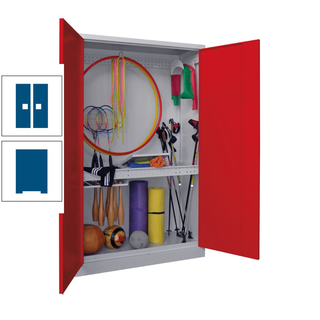 Sportschrank - Vollblechtüren - 1.950x1.200x500 mm (HxBxT) - anthrazitgrau