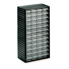 Kleinteilemagazin, 550 x 310 x 180 mm (HxBxT), Gehäuse anthrazitgrau, Schubladen glasklar, 48 Schubladen, Größe 69 x 37 mm (BxH)
