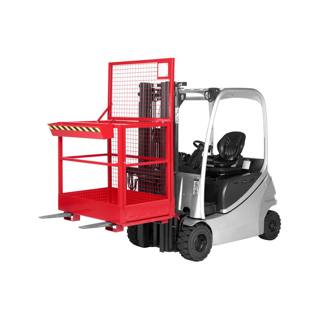Arbeitsbühne für Stapler und Frontlader - Arbeitskorb - Montagebühne - 2 Personen - Tragkraft 300 kg - 1.910 x 1.200 x 800 mm (HxBxT) - anthrazitgrau