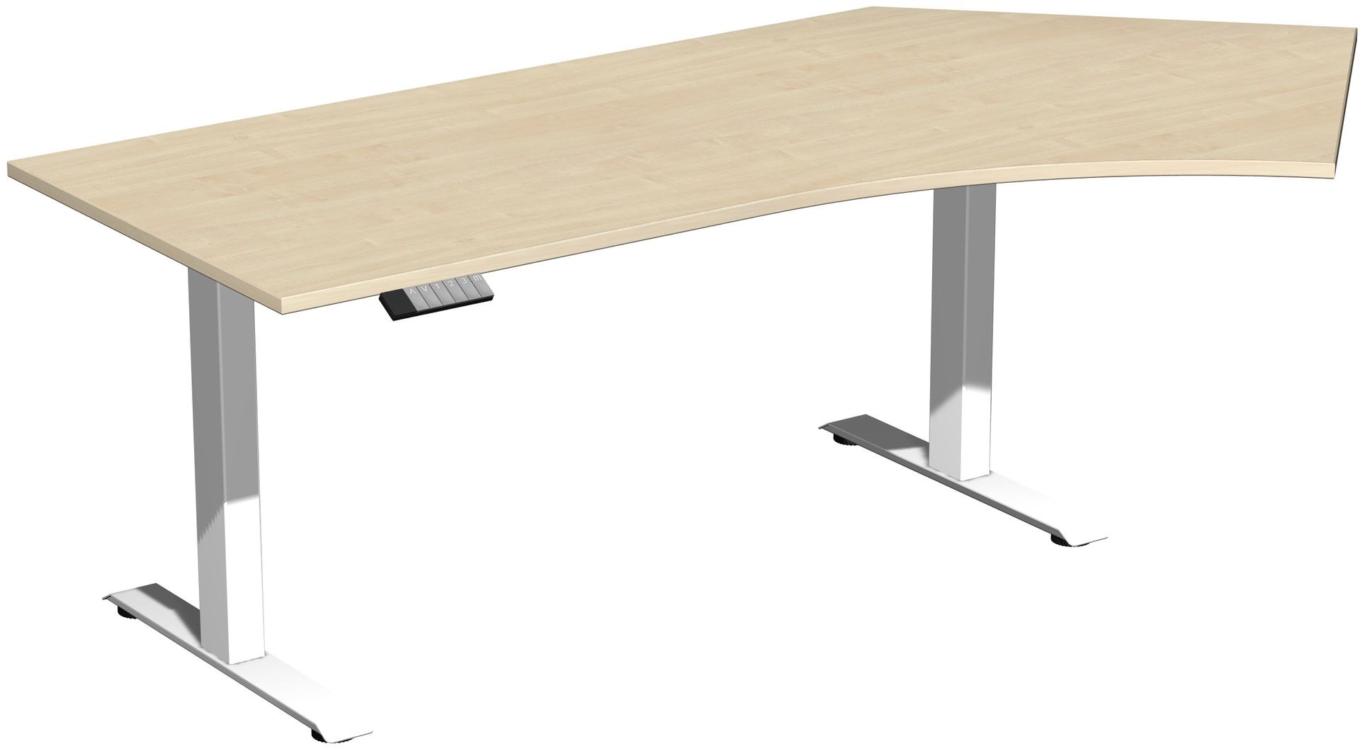Winkelschreibtisch, Winkel rechts, Elevate Basic, elektronisch höhenverstellbar, 730 - 1.230 x 2.166 x 1.130 mm (HxBxT), Gestell anthrazit, Dekor Onyx