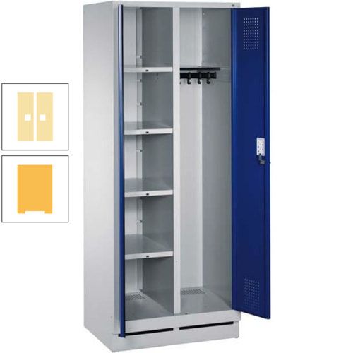 Mehrzweckschrank, Doppeltüren, Füße, 2 Abteile a 300 mm, Korpus anthrazitgrau, Tür anthrazitgrau, 1.800 x 600 x 500 mm (HxBxT)