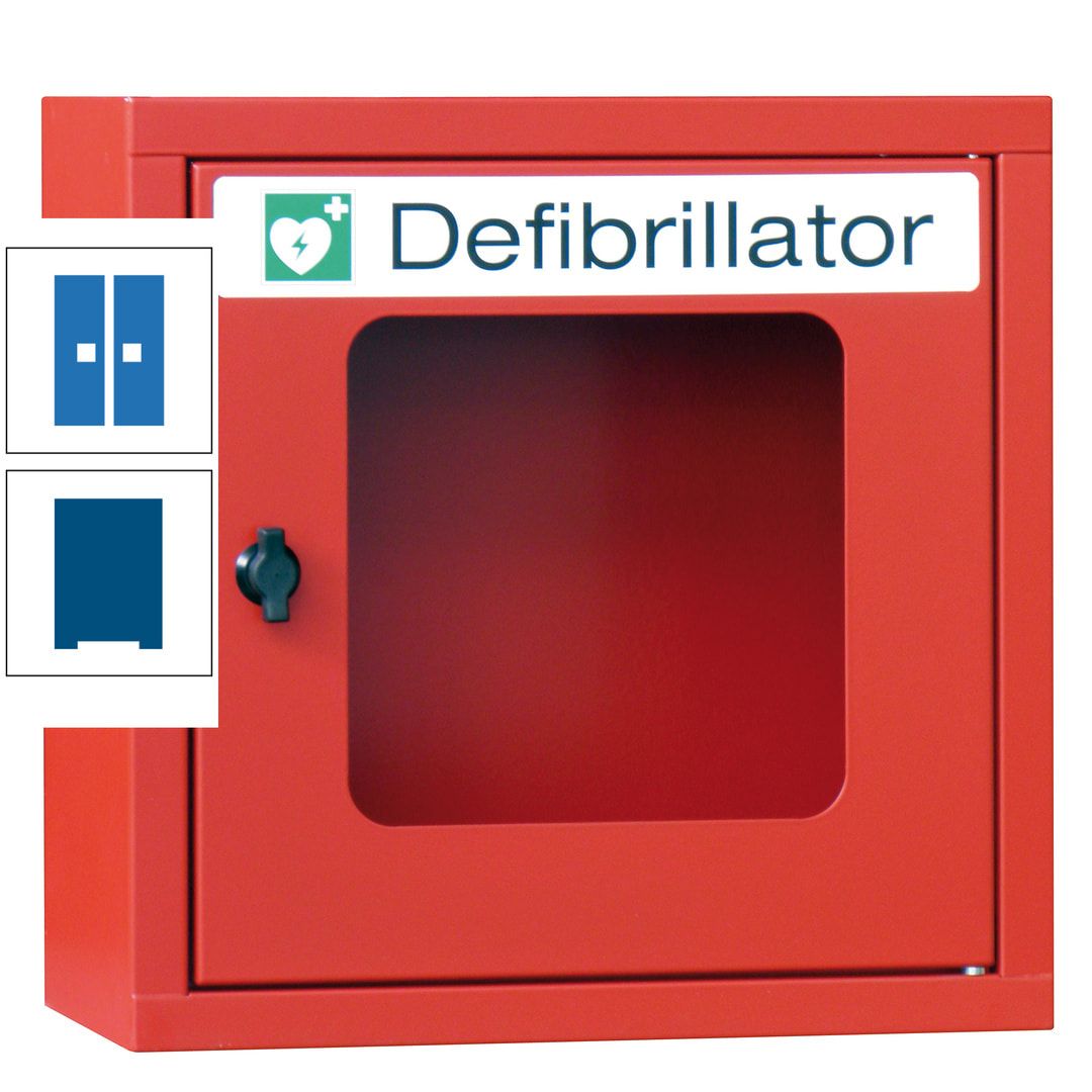 Defibrillatorenschrank - 400 x 400 x 200 mm (HxBxT) - Sichtfenster - anthrazitgrau