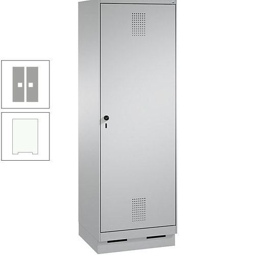 Doppel-Spind, Garderobenschrank, 1 Tür für 2 Abteile a 300 mm, Korpus anthrazitgrau, Türen anthrazitgrau, 1.800 x 600 x 500 mm (HxBxT)