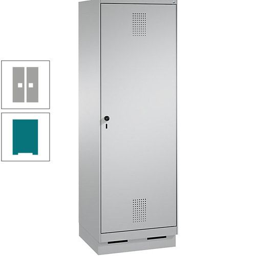 Doppel-Spind, Garderobenschrank, 1 Tür für 2 Abteile a 300 mm, Korpus anthrazitgrau, Türen anthrazitgrau, 1.800 x 600 x 500 mm (HxBxT)