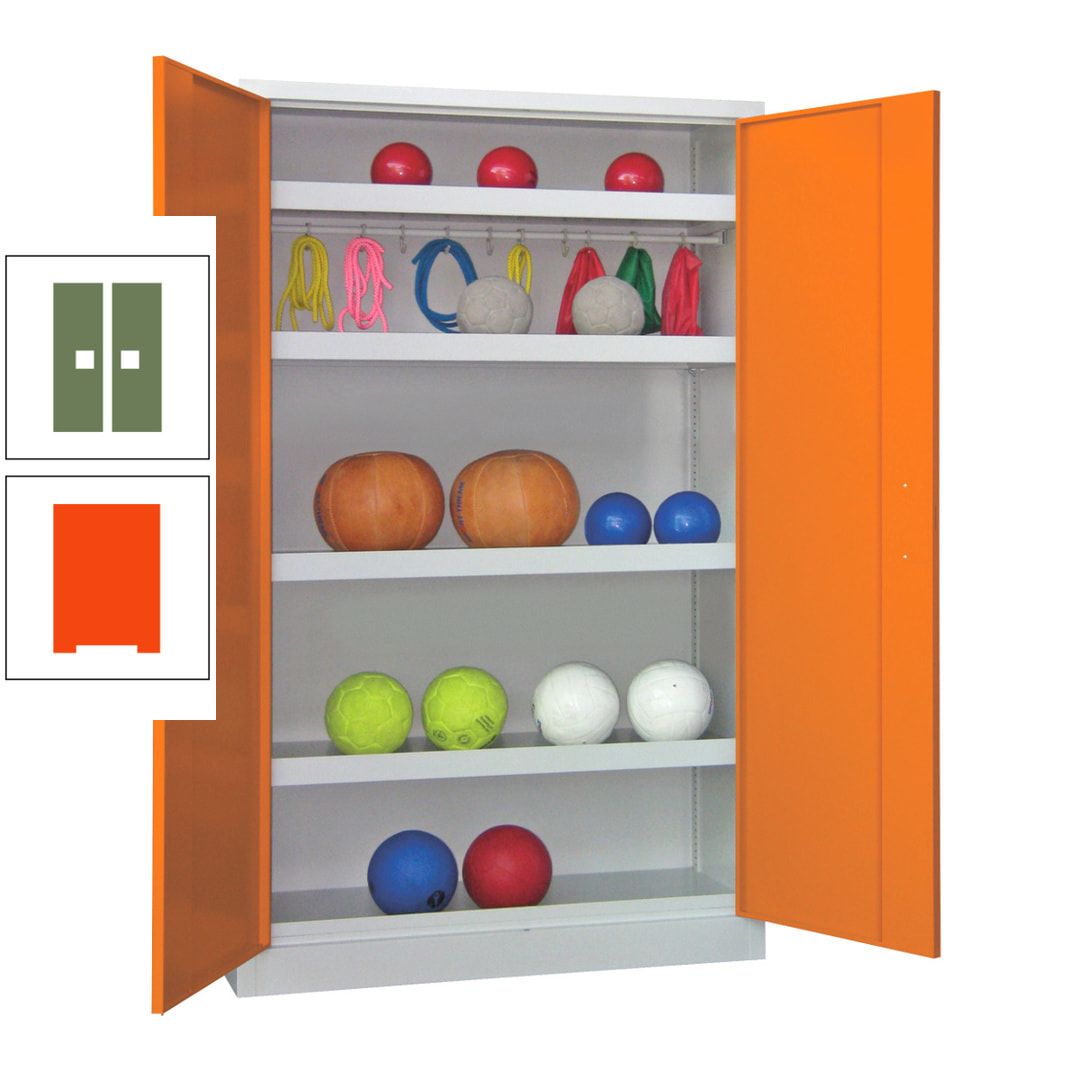 Ballschrank - Vollblechtüren - 4 Böden - 1 Hakenleiste - 1.950x1.200x500 mm (HxBxT) - anthrazitgrau