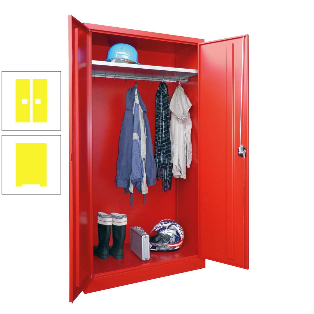 Garderobenschrank - 1.950x1.000x500 mm (HxBxT) - Hutboden, pulverbeschichtet - anthrazitgrau