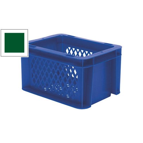 Eurobox - Eurokasten - Volumen 2 l - Boden und Wände durchbrochen - 120 x 100 x 200 mm (HxBxT) - VE 16 Stk. - blau