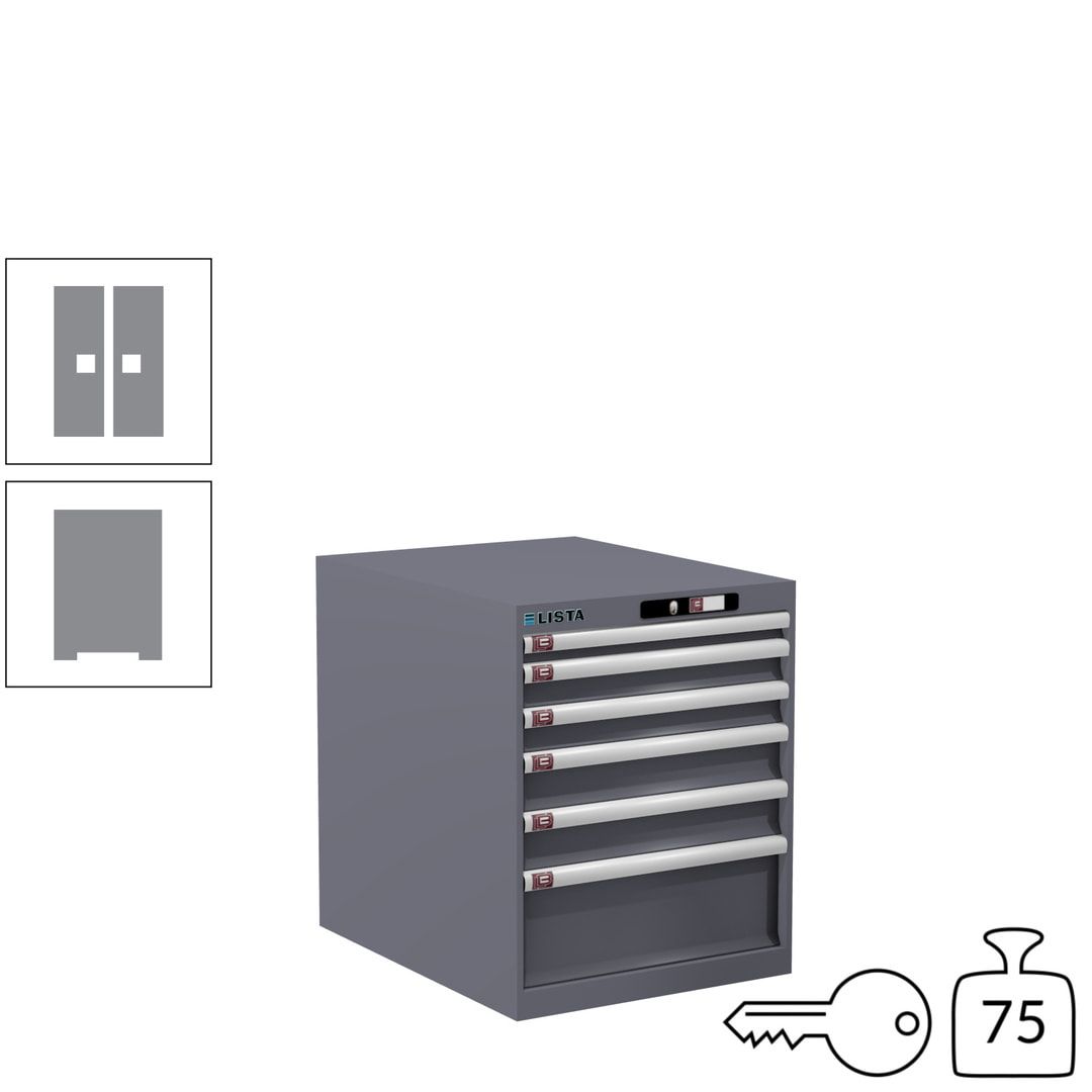 Lista Schubladenschrank - 14.352.010 - 700x564x725 mm (HxBxT) - 6 Schubladen - 75 kg - Key Lock - lichtblau (RAL 5012)