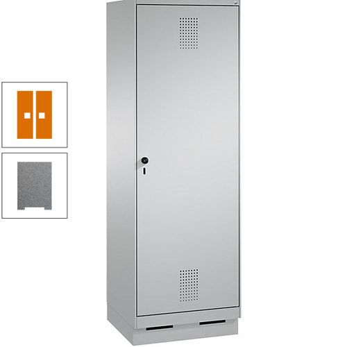 Doppel-Spind, Garderobenschrank, 1 Tür für 2 Abteile a 300 mm, Korpus anthrazitgrau, Türen anthrazitgrau, 1.800 x 600 x 500 mm (HxBxT)