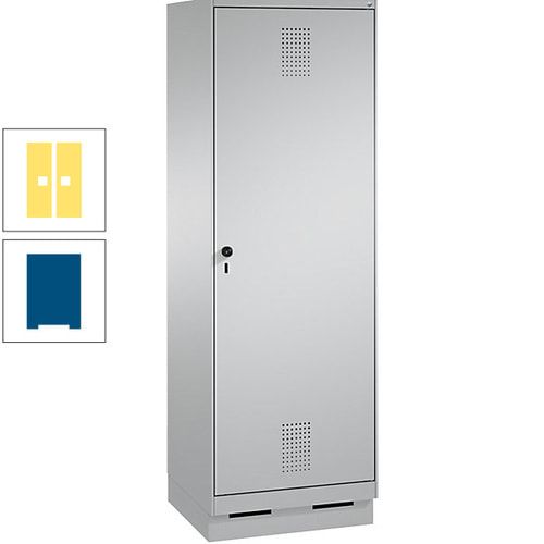 Doppel-Spind, Garderobenschrank, 1 Tür für 2 Abteile a 300 mm, Korpus anthrazitgrau, Türen anthrazitgrau, 1.800 x 600 x 500 mm (HxBxT)